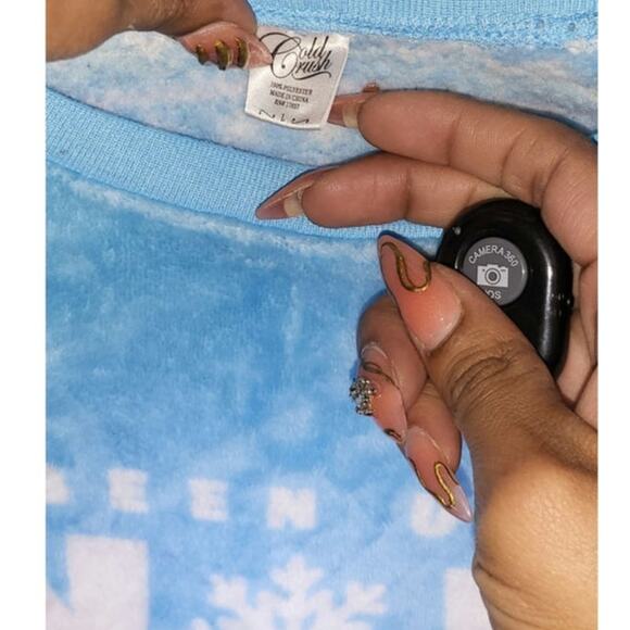 Evy of California Awake Big Girls Snow Good Plush Sweatshirt Size Large - Picture 4 of 4